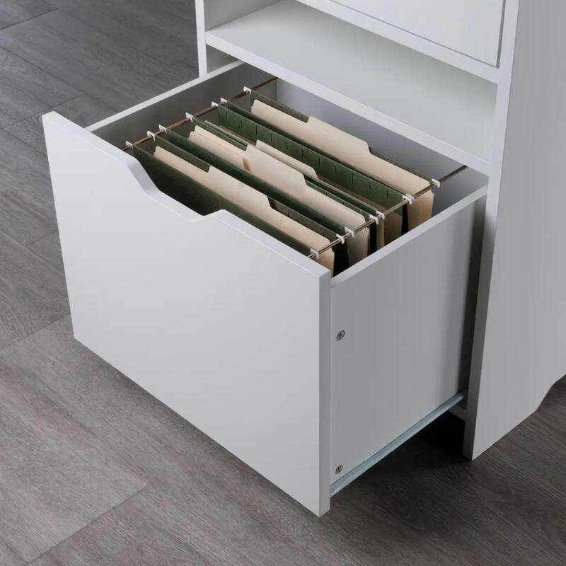 File Cabinet with Open Shelf and Drawer - 26.25" - White