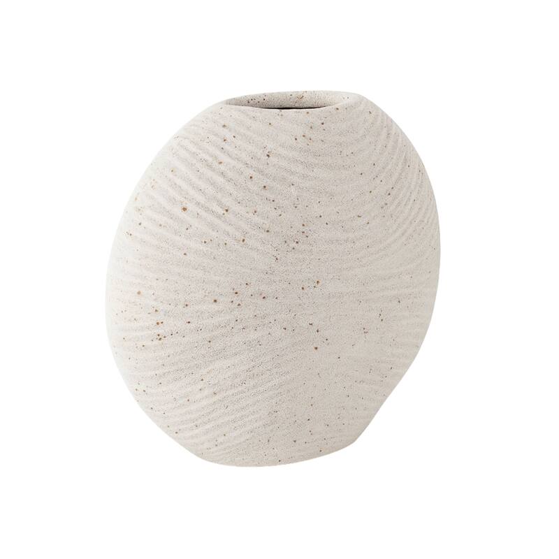 Aria Home White Speckled Textured Ceramic Vase for Modern Rustic Décor