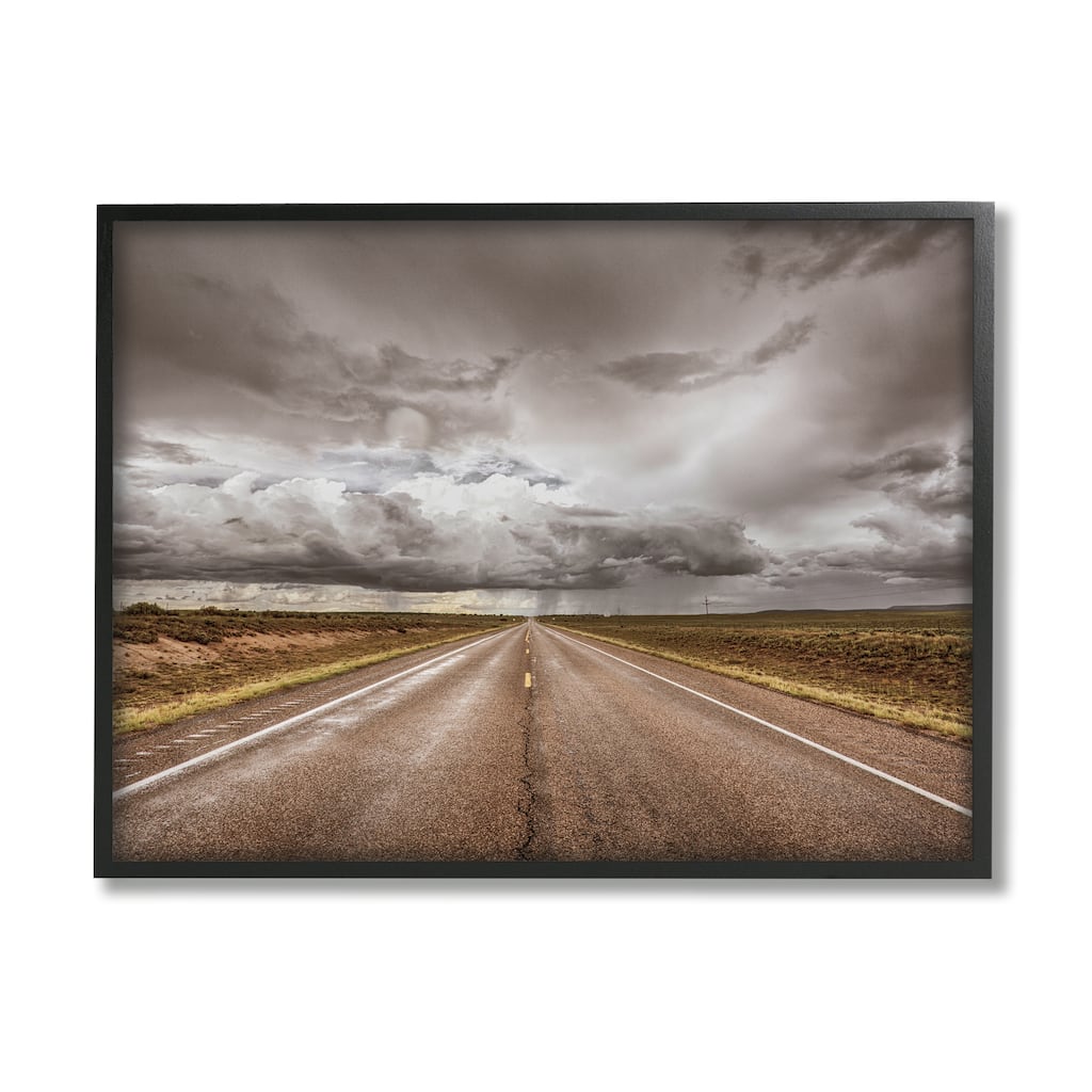 Stupell Open Road under Stormy Sky Western Landscape Framed Wall Art - Multi-Color
