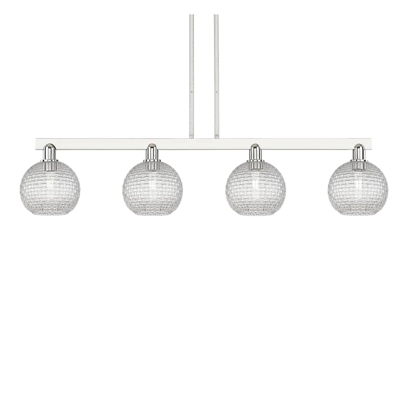 Innovations Lighting 716-4I-11-51 Athens Linear Athens 4 Light 51" - Polished Nickel / Clear Basketweave