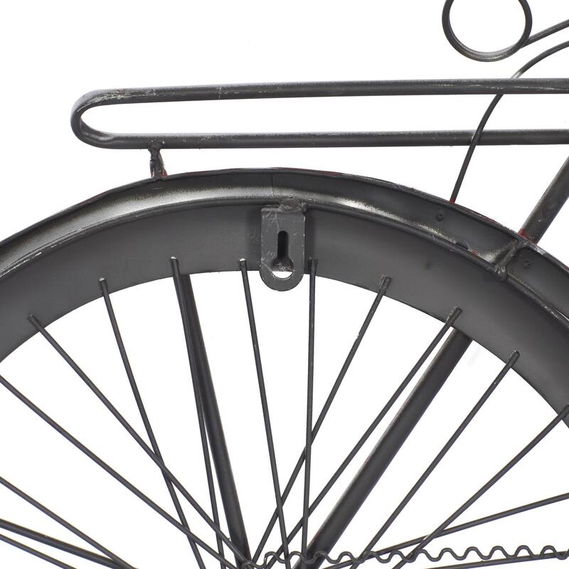 Metal Bike Wall Decor with Seat and Handles - Red - Roche River Decor