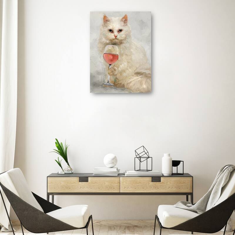 Happy Hour Feline By Studio Arts Canvas Art Print