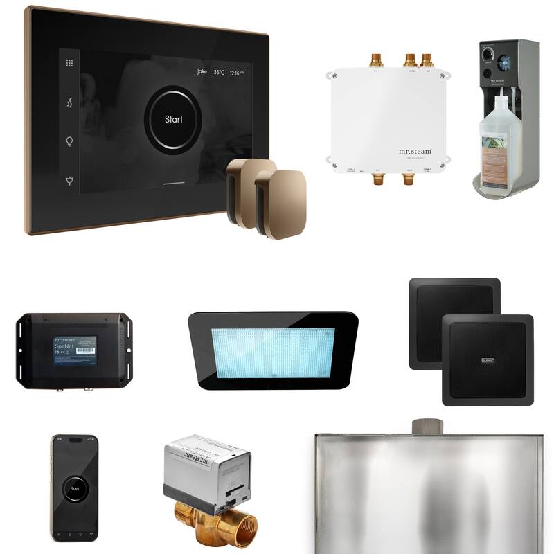 Mr Steam BLS1-X Bliss Max Package Steam Shower Control Package with - Black / Nouveau Bronze