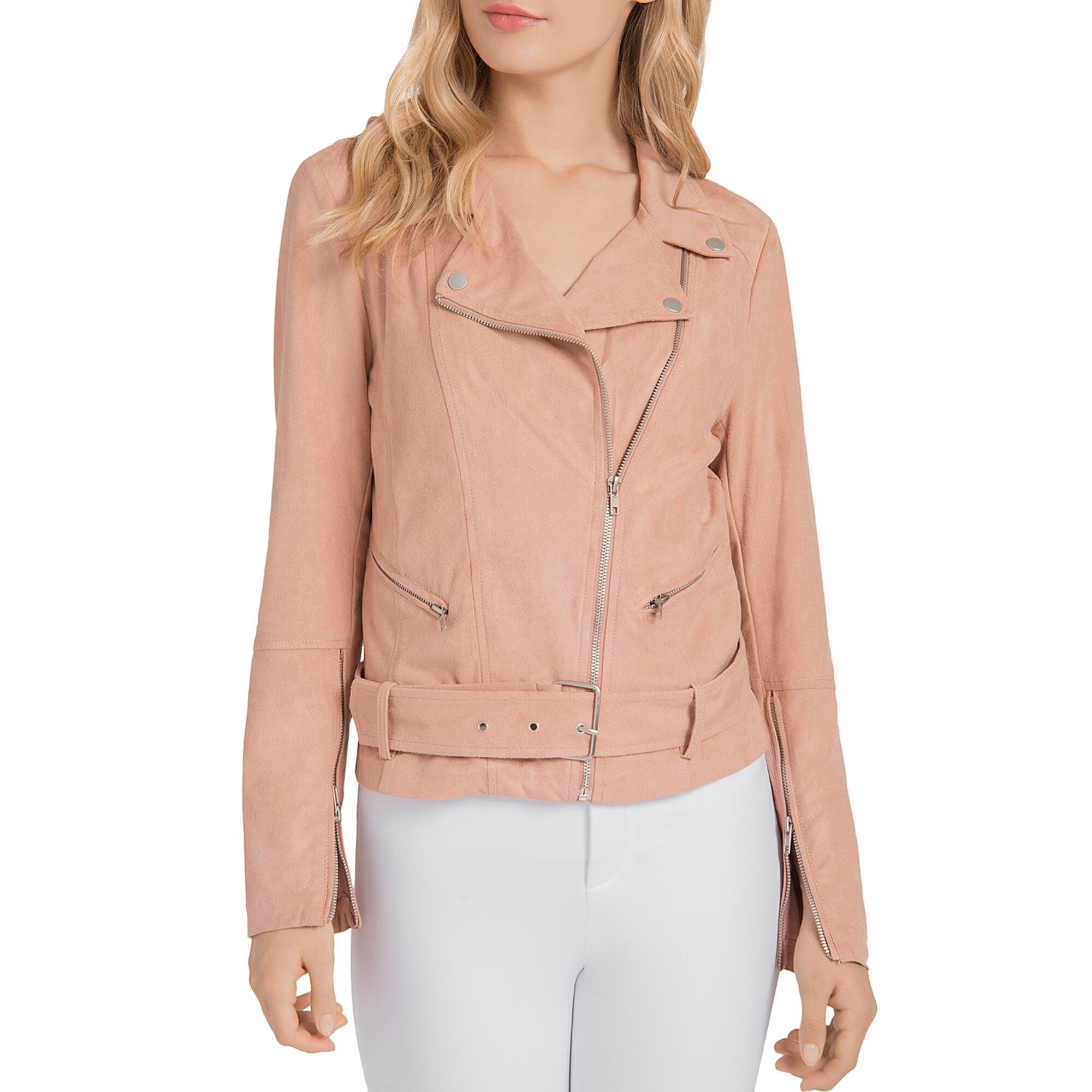 peach suede jacket