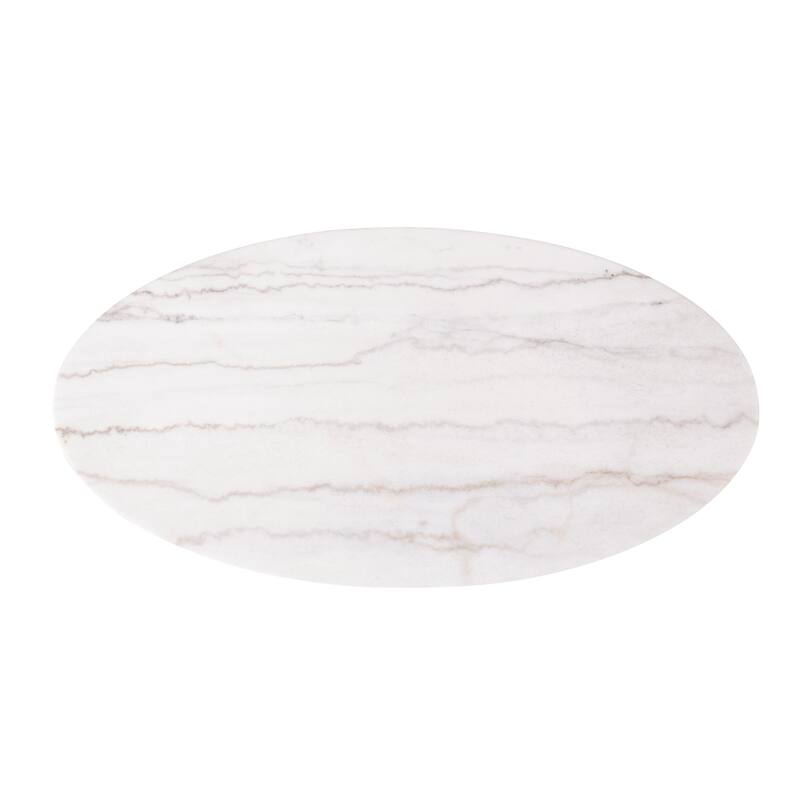 Furniture of America Torin Modern Genuine Marble Top Oval Coffee Table