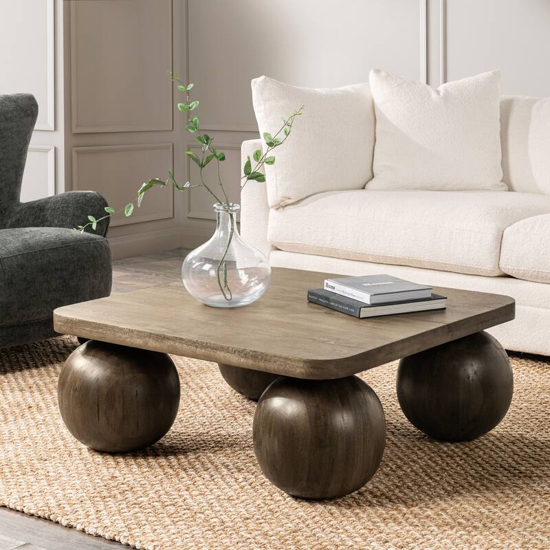 Classic Home Delyla Mango Wood Coffee Table - Pecan Brown