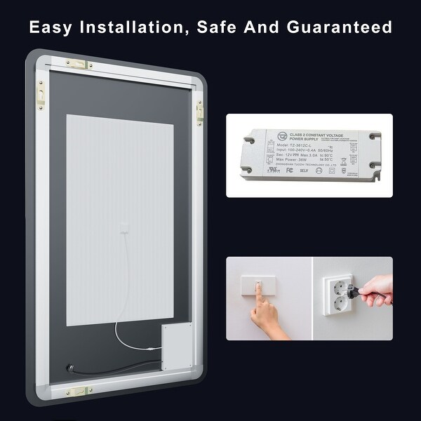 Square Rounded-Corner LED Mirror, both Stylish and Practical - On