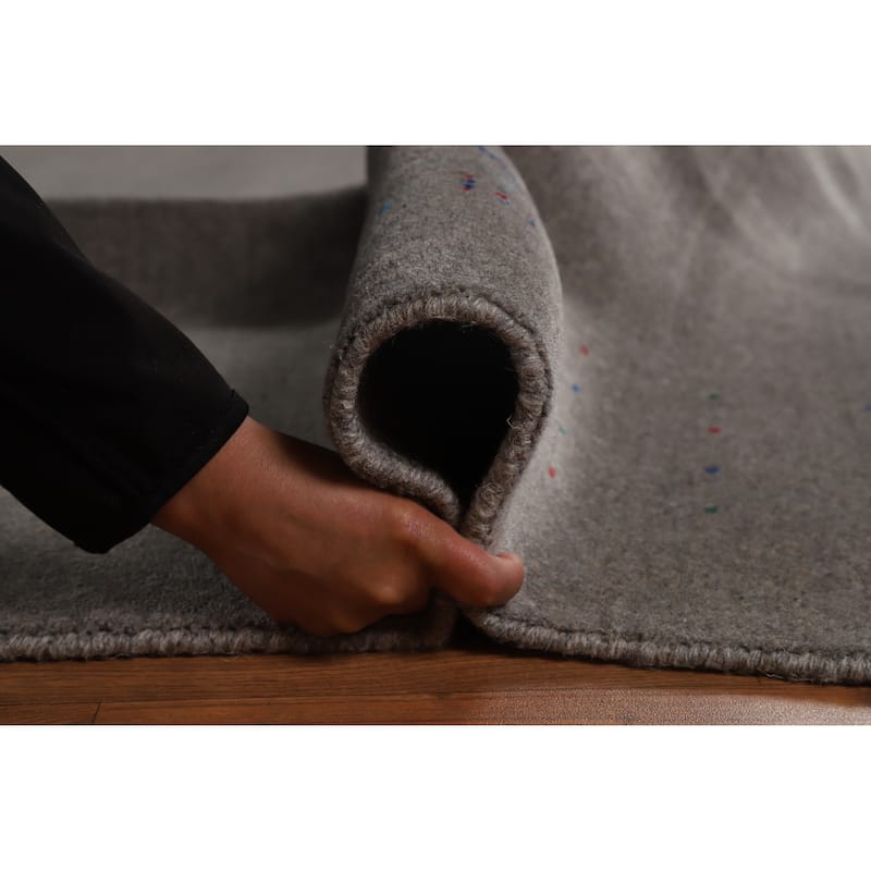 Hand Knotted Oriental 100% Wool Carpet Tribal Tribal Greys & Charcoal Gabbeh Area Rug - 10' 1'' X 8' 1''