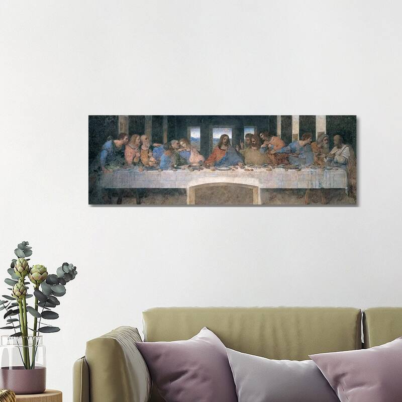 iCanvas "L'Ultima Cena (The Last Supper), Cropped" by Leonardo da Vinci Canvas Print - 16x48x1.5