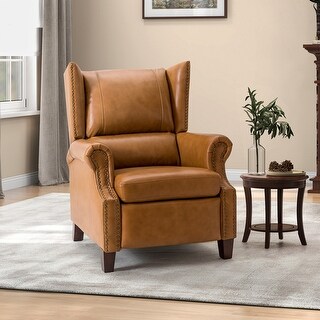 Cupido Genuine Leather Recliner with Solid Wood Legs by HULALA HOME ...
