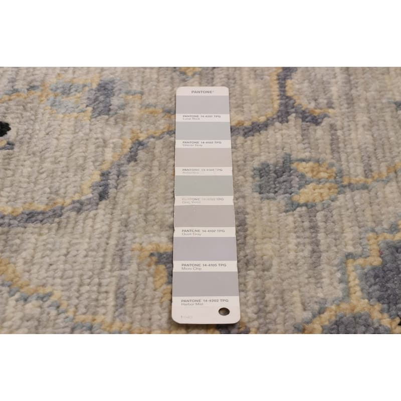 ECARPETGALLERY Hand-knotted Modern Oushak Light Grey Wool Rug - 7' 10" x 10'