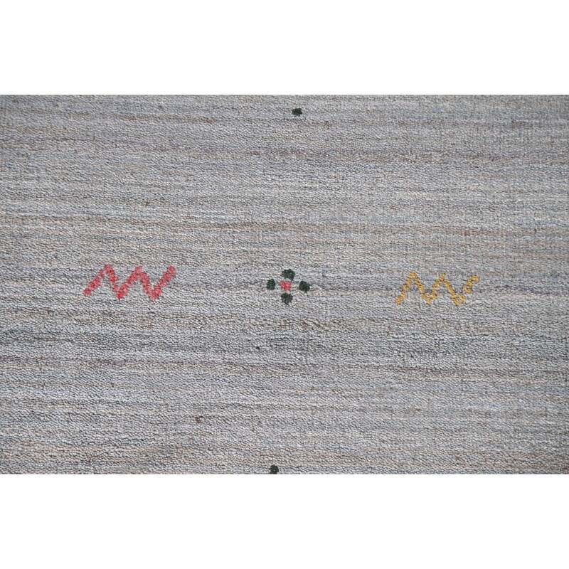Gabbeh Tribal Grey Area Rug Handmade Wool Carpet - 8'10"x 11'8"