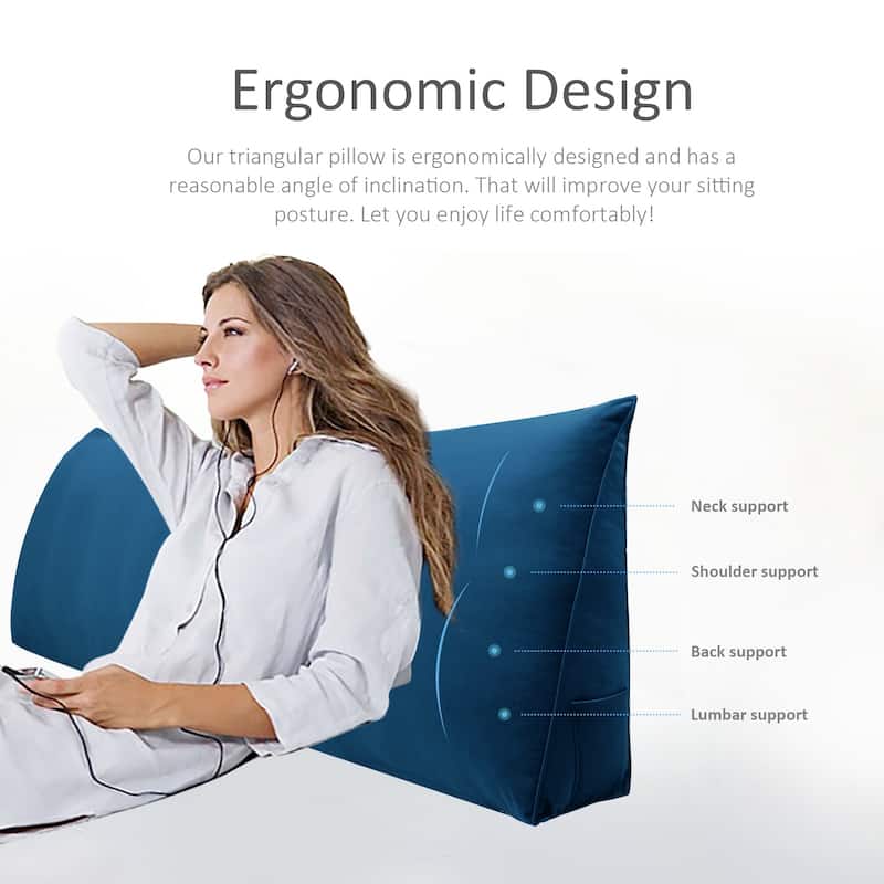 WOWMAX Bed Rest Wedge Reading Pillow Large Headboard Back Cushion