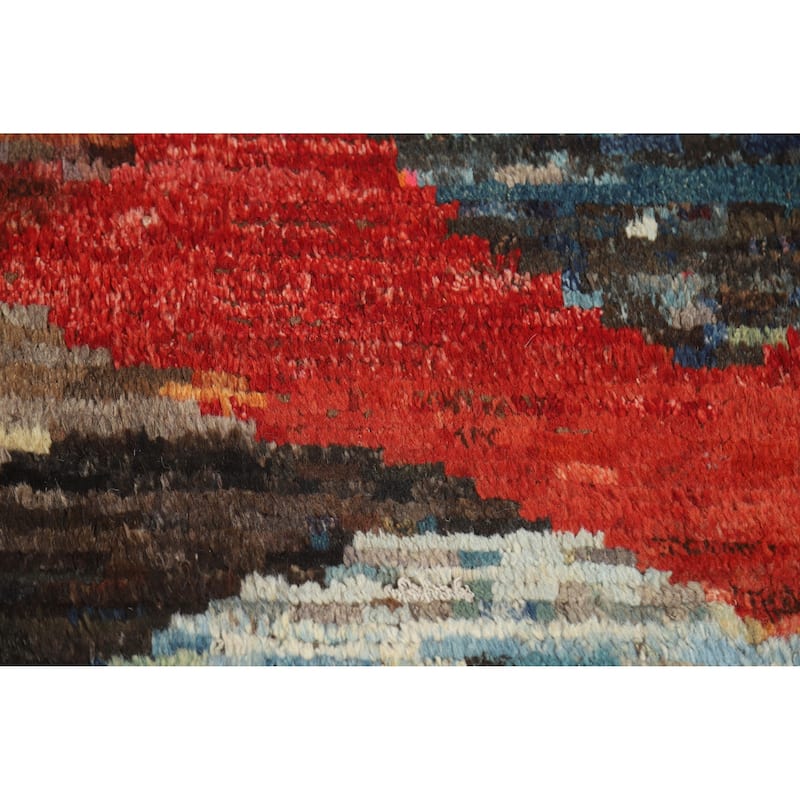 Abstract Moroccan Oriental Rug Handmade Modern Tribal Wool Carpet - 3'8" x 6'9"