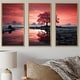 preview thumbnail 7 of 11, Designart "Silent Raspberry Tree Reverie Landscape I" Tree Framed Art Set of 3 - Modern Pink Wall Art Set 3 Pieces 36 in. W x 28 in. H - 3 Panels - Gold