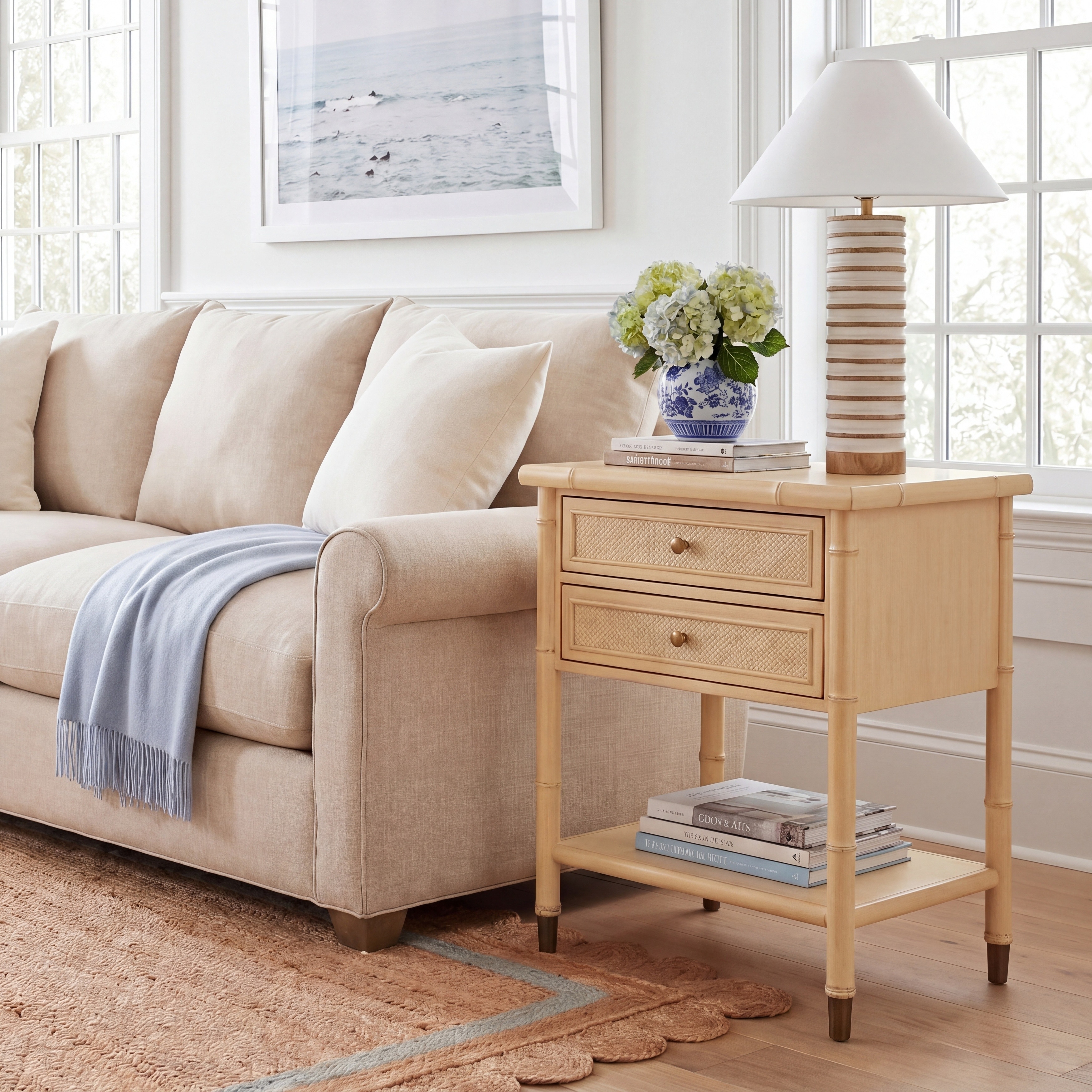 SAFAVIEH Dessa 2-Drawer 1-Shelf Accent Table. - 21" W x 18" D x 27" H - 21Wx18Dx27H