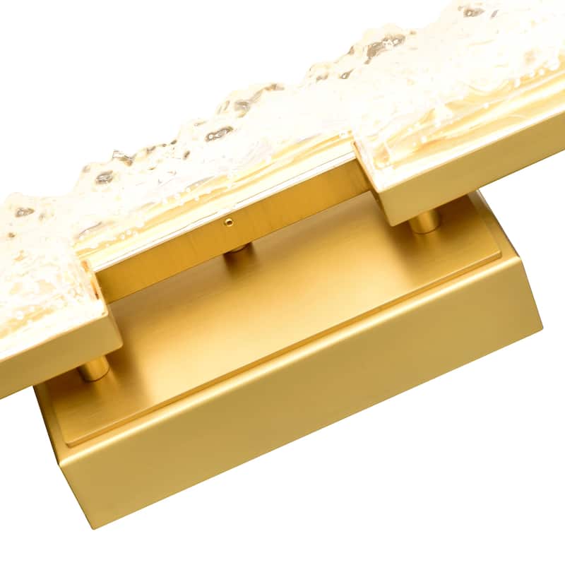 Stagger Integrated LED 36in Brass Vanity Light with Handcrafted Glass