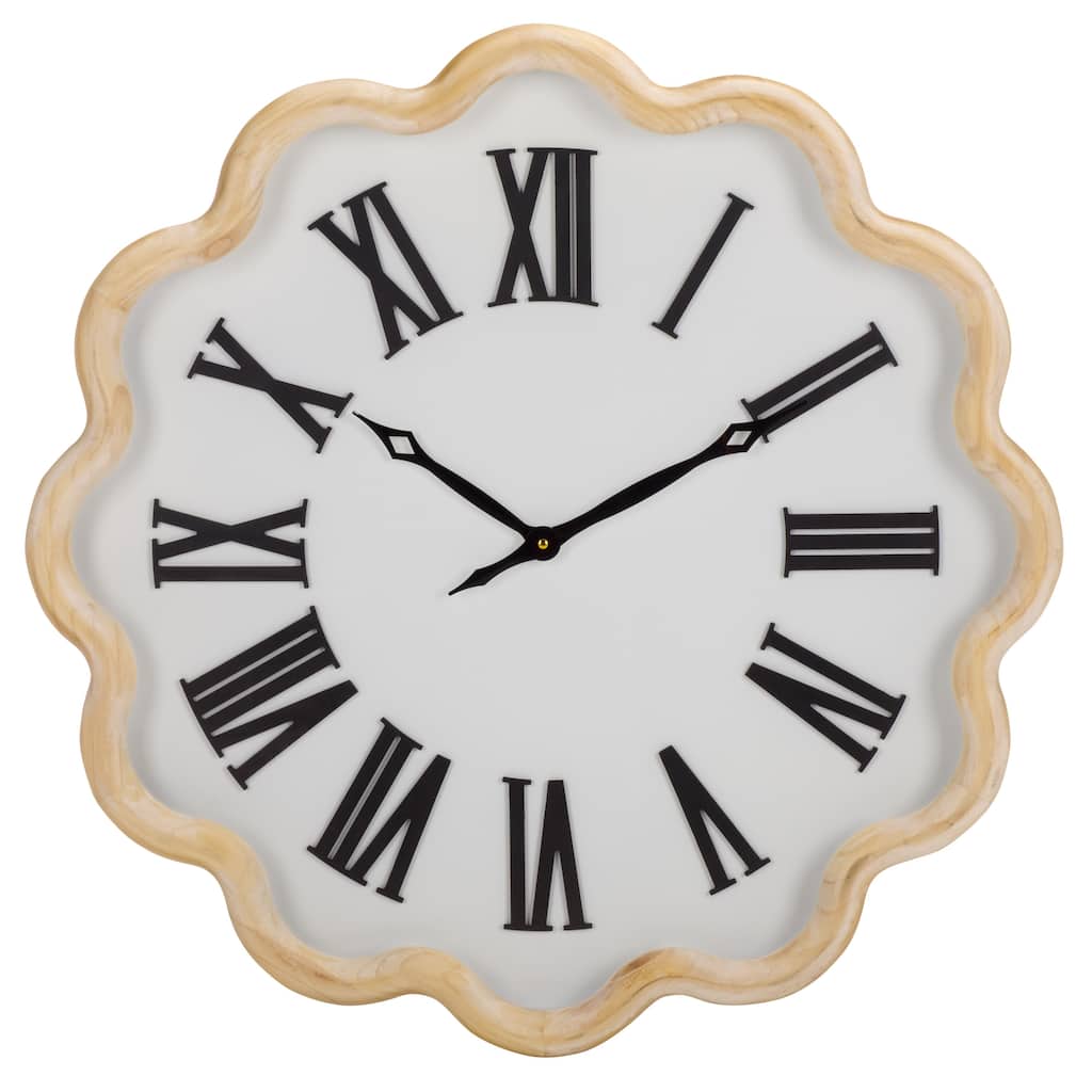 SEI Furniture Madesh Wood And Glass Clock - 30"W x 3"D x 30"H