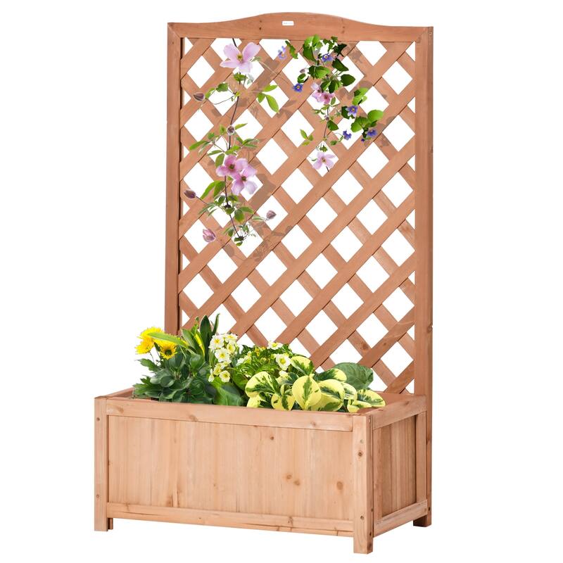 Garden Bed Planter Box with Climbing Support for Patio Porch Backyard