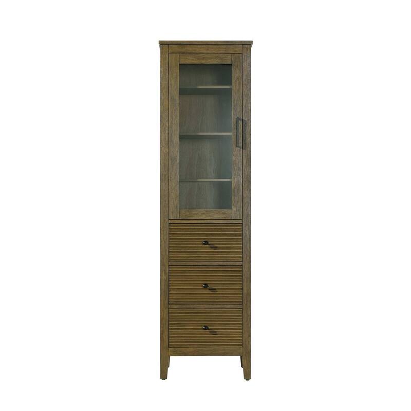 Kensington 16-28 Inch Bath Storage Glass Cabinet