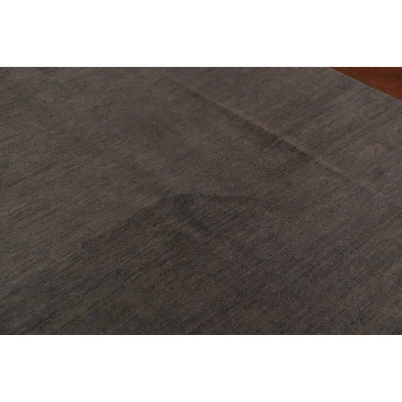 Gray Gabbeh Modern Area Rug Hand-Knotted Wool Carpet - 6'4" x 9'10"