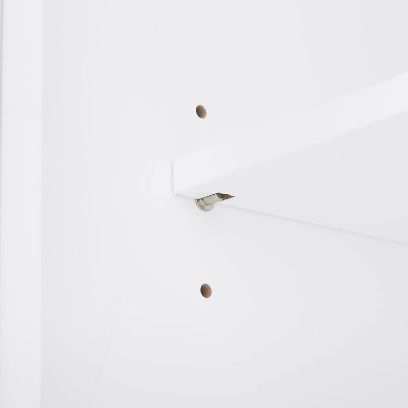 White MDF Bathroom Cabinet with Doors, Drawer and Adjustable Shelves - 20” W x 11.8” D x 72.5” H