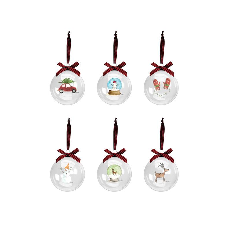 Rae Dunn Set of 6 CHRISTMAS Ornaments