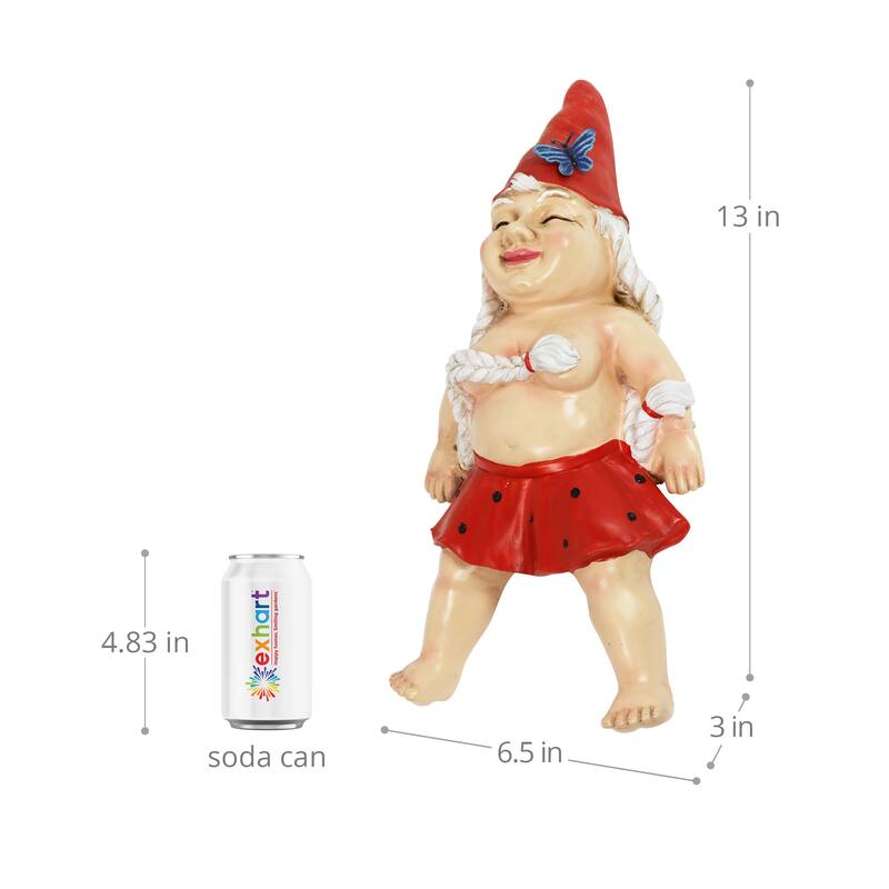 Exhart Good Time Sunbathing Sally Pool Floater Gnome, 13 Inch