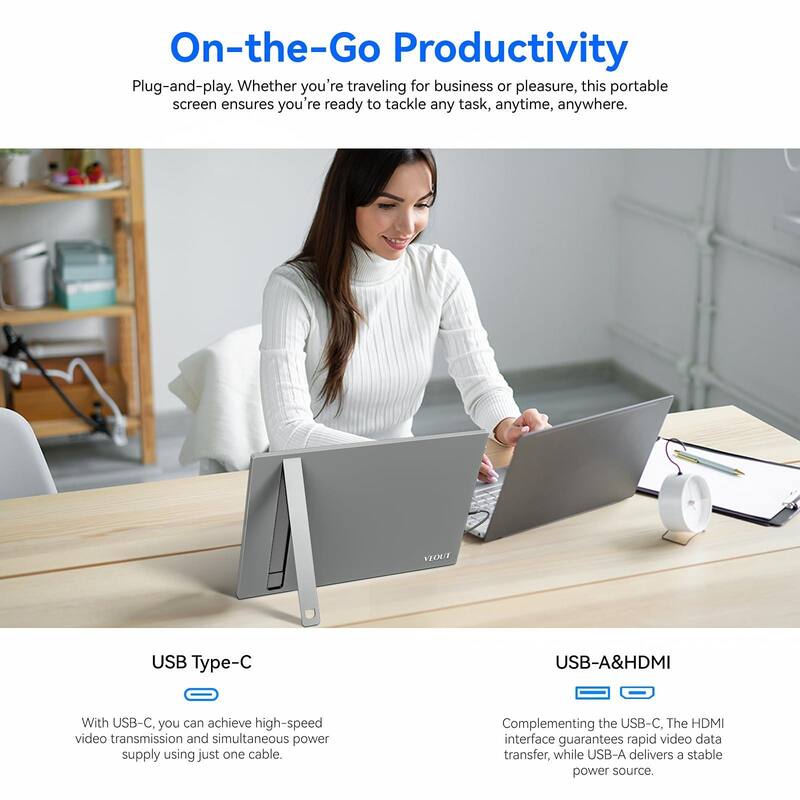 16 Inch Portable Monitor, 1920x1200P IPS Laptop Screen