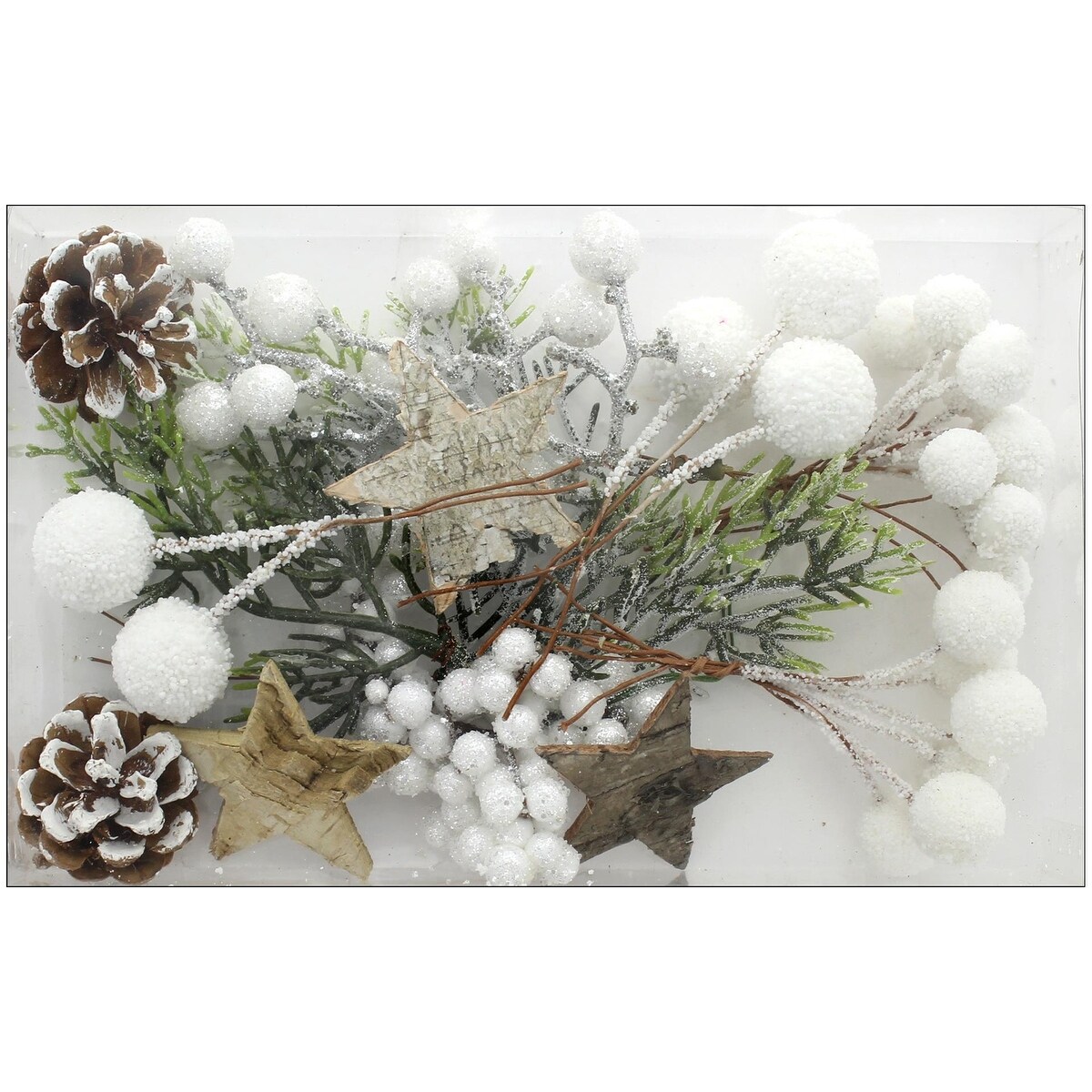 Shop Spc Filler W Berries Stars Pinecones White On Sale