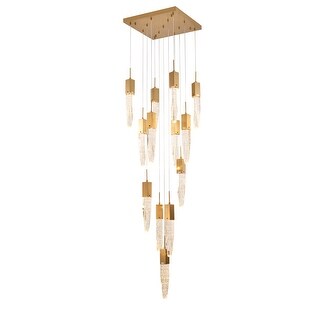 Gold Metal Chandelier With Clear Bubble Crystals - N/A - Bed Bath ...