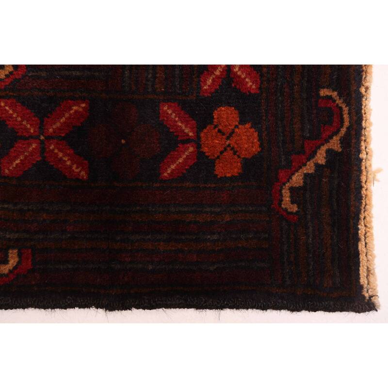 ECARPETGALLERY Hand-knotted Teimani Dark Red Wool Rug - 3'11 x 6'9