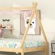 preview thumbnail 6 of 27, Twin size Teepee Bed Wood Slat Support Platform Bed Frame Minimalist Tent Floor Bed, with Trundle(No Box Spring Needed)