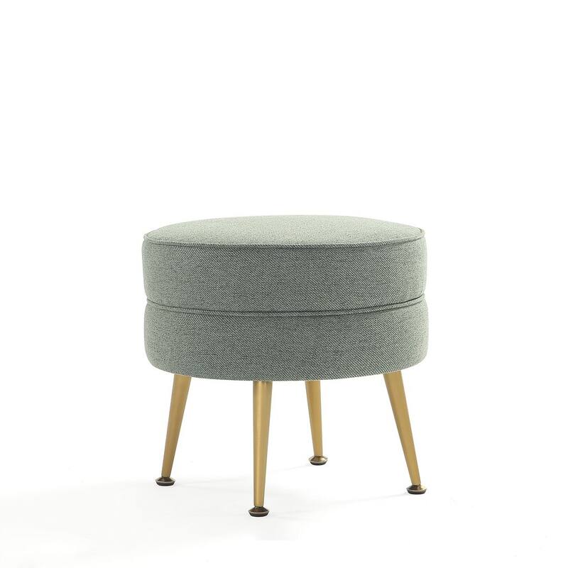 Manhattan Comfort Bailey Mid Century Modern Woven Upholstered Round Ottoman