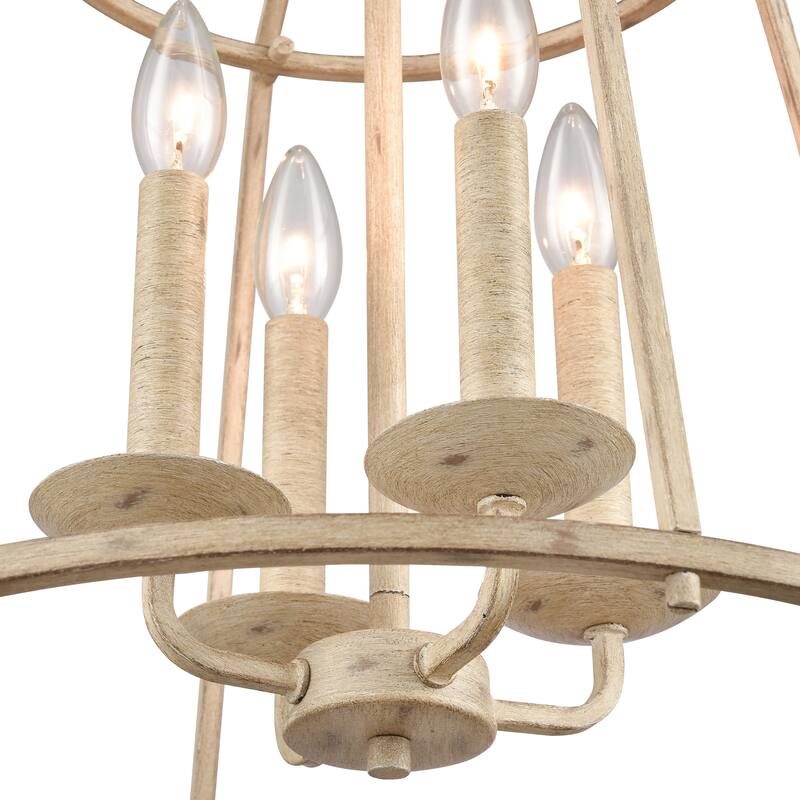 Elk Home Ellisville Antique Cream Finish 4 Light Chandelier