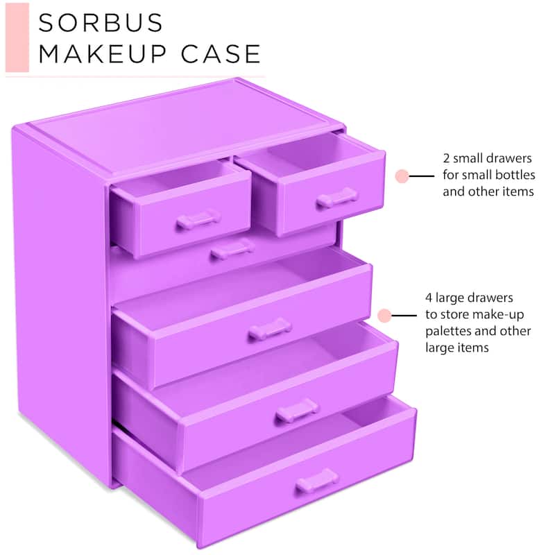 Sorbus Large Acrylic Makeup Organizer and Jewelry Storage Case - 9.50" L x 6.25" W x 11.25" H