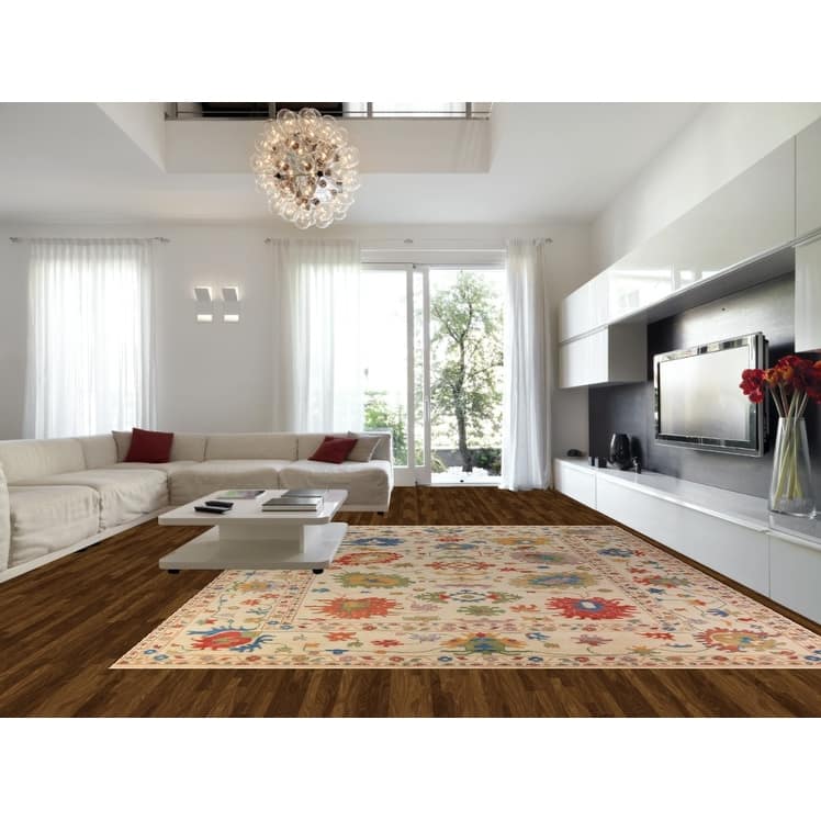 All-Over Floral Oushak Oriental Large Area Rug Handmade Wool Carpet - 11'10" x 14'9"