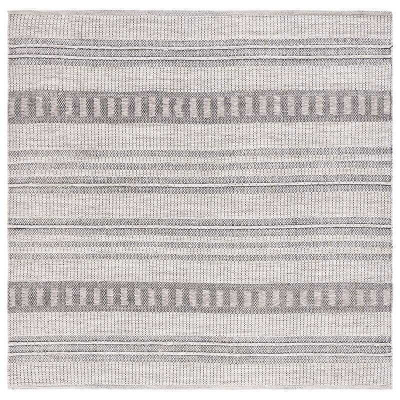 SAFAVIEH Handmade Natura Crispina Wool Rug - 6' Square - Grey/Black