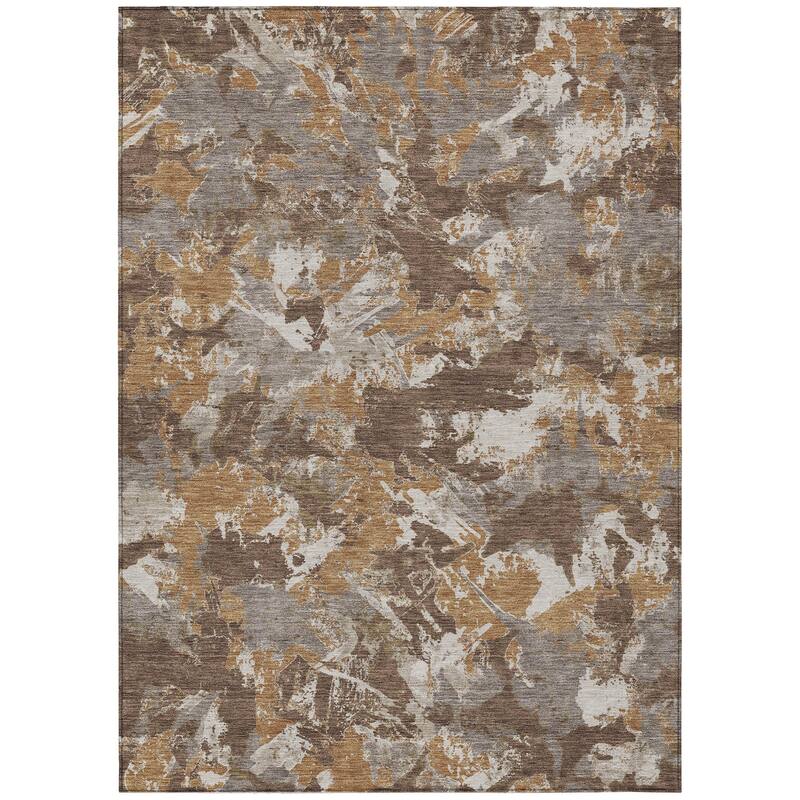 Machine Washable Indoor/ Outdoor Chantille Abstract Contemporary Rug