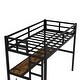 preview thumbnail 12 of 10, Twin XL Size Metal Loft Bed with Power Outlet and LED Lighted, Space-Saving, Noise Reduced