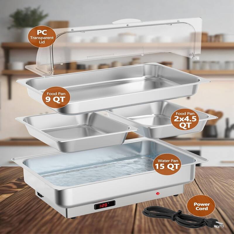 9QT Stainless Steel Insulated Dinner Plate Set Including 1 Full-Size Plate And 2 Half-Size Plates