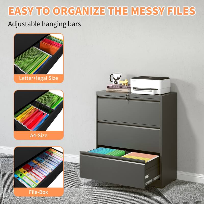 Lateral File Cabinet 3 Drawer