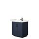 Option Dark Blue, Black Trim, White Quartz Top