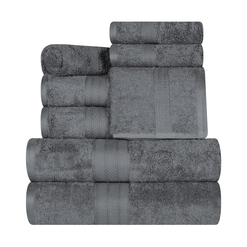 Superior Long Staple Cotton Ultra-Plush Solid 8-Piece Towel Set