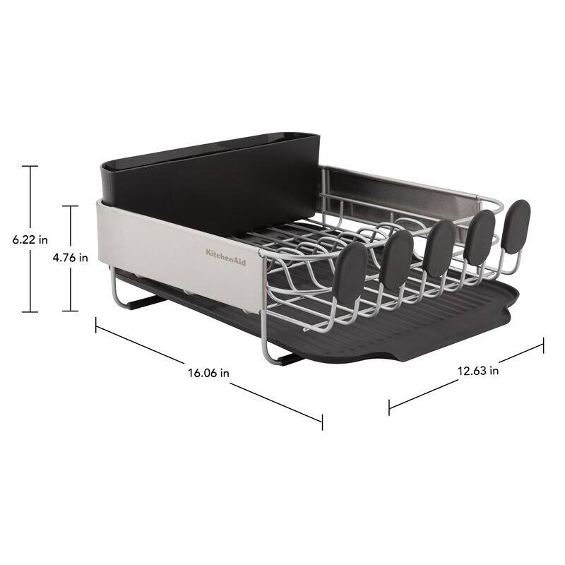 KitchenAid Stainless Steel Wrap Compact Dish Rack, 16.06Inch On Sale