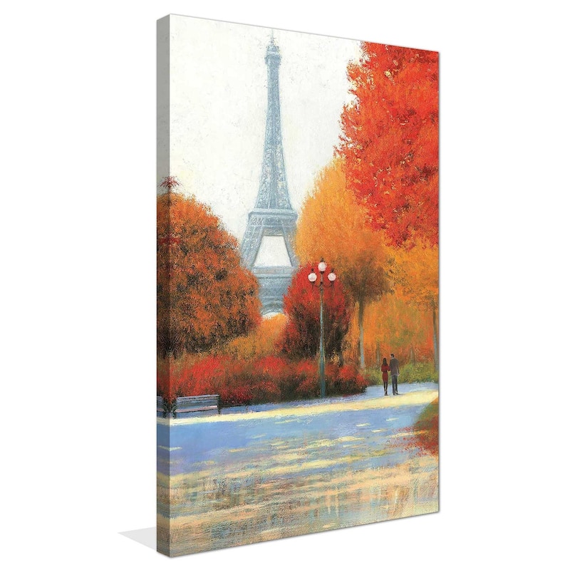 "Autumn in Paris Couple" Print on Canvas