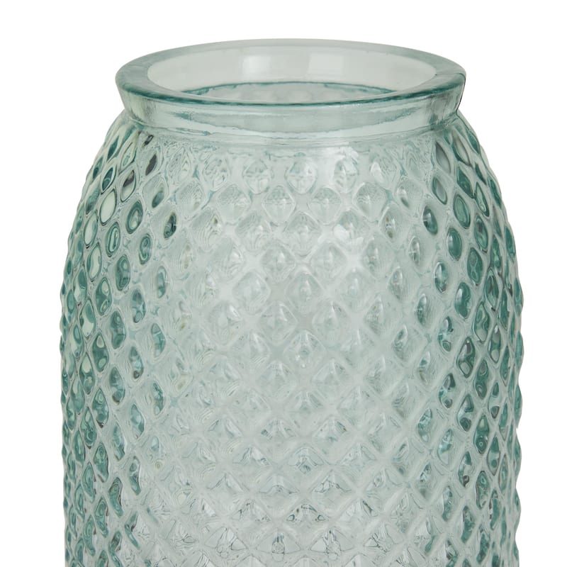 Recycled Glass Spanish Decorative Vase - Blue - Roche River Decor
