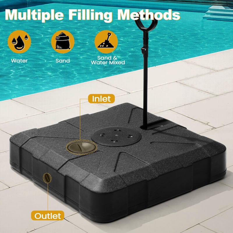 10X13 FT Outdoor Cantilever Patio Umbrella Solar LED Light with Rod Base