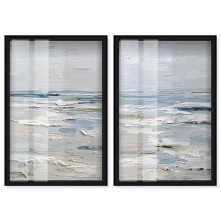Seaside Strokes Coastal Boho Decor Set Shadowbox Print by Art Remedy ...
