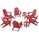 preview thumbnail 95 of 156, Aderson Outdoor Poly Adirondack Chair With Ottoman And Side Table 12-Piece Set Red